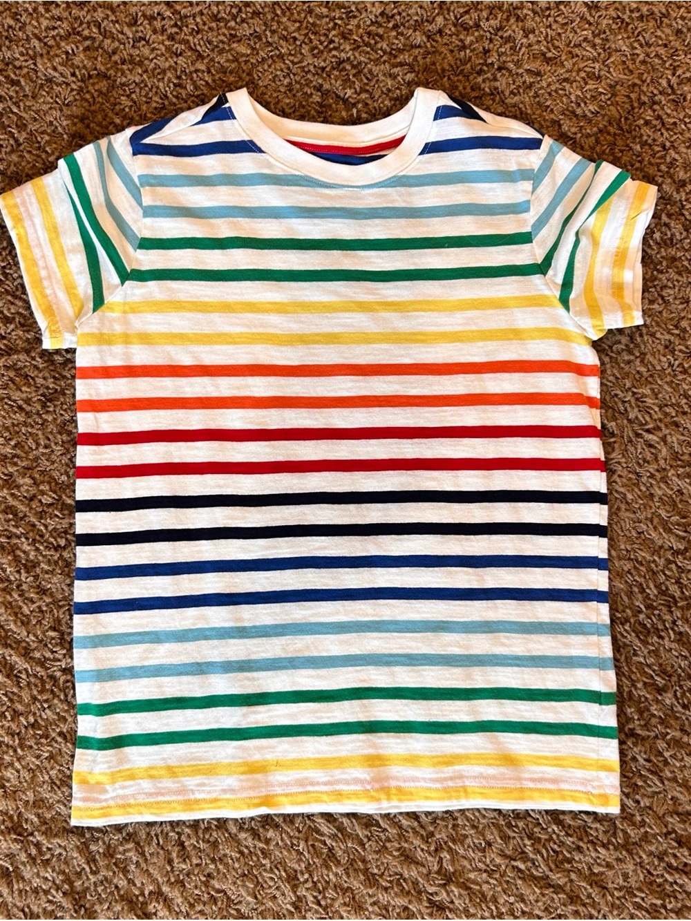 Primary Kids Rainbow Stripe Short Sleeve Tee